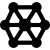 Atom structure with lattice holding each other icon