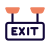 Exit sign for exiting from the hotel room icon