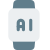 Artificial intelligence Technology under smartwatch isolated on a white background icon