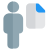 Employee sharing a single file on an online server icon