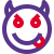 Teasing tongue face demon emoticon with horns icon