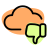 Bad sector in cloud network with thumbs down feedback icon