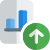 Improved sales bar chart uploaded on a company file server icon