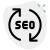 Seo program reload with arrow loops isolated on a white background icon