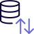 Server file transfer uplink and downloadlink arrows isolated on a white background icon