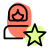 Star female employee of the month layout icon