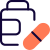 Pills bottle containing the softgel capsules isolated on a white background icon