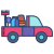 Pickup Truck With Garden Accessories icon