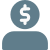 Bank service manager used with dollar head icon