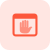 Landing page on web browser tool with a stop hand gesture icon