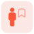 Bookmarking sign employee work at office layout icon