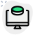 Research and development of medicine done on a computer system icon