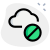 Cloud network disconnected and offline isolated on a white background icon