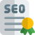 Seo certificate in concern of excellence and achievement icon