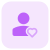 Favorite classic user profile picture with heart logotype icon