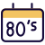 80s music genre retro style music layout icon