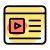 Descriptive video and a text body for online blogging website icon