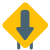 Down straight way for backward location signal icon