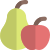 Fruits - apple and pear full of vitamins icon