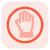 Hand sign for stopping traffic signal sign board icon