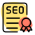 Seo certificate in concern of excellence and achievement icon