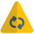 Roundabout with clockwise arrows on a triangular board icon
