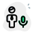 Audio played by businessman on a chat messenger icon