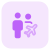 Family on a vacation with airplane logotype icon