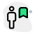 Bookmarking sign employee work at office layout icon