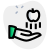 Holding an apple in a hand isolated on a white background icon