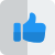 Thumbs up gesture in square, social media button. icon