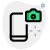 Cell phone with in-built camera setup logotype icon