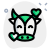 external-happy-kuh-mit-herzen-drehen-um-emoji-animal-green-tal-revivo icon