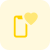 Advance smartphone with inbuilt heart rate sensor logotype icon