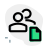 Multiple user sharing a single file on an online server icon