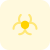 Nuclear energy with with hazard logotype isolated on white background icon