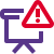 Presentation with alert logotype isolated on white background icon