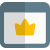 Premium membership online crown badge on internet icon