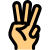 Three fingers hand gesture with front of the hand icon