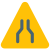 Road connecting to a single service lane icon