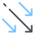 frecce diagonali verso il basso icon