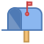 Открытый почтовый ящик, флаг поднят icon