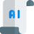 Artificial intelligence program on paper isolated on a white background icon