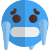 Cold shivring face expression of winter emoji icon