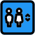Elevator to navigate from floor to floor in upward and downward direction icon