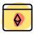 Ethereum cryptocurrency webpage with its Logo on internet browser icon