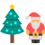 Santa and Christmas tree icon