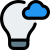 Ideas and innovation on a cloud application research and development icon