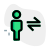 People transitioning to air travel with multiple arrows icon