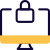 Desktop computer admin security locked on device icon